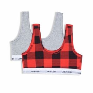 Calvin Klein Big Girls Bralette, Pack of 2 Sz M (7/8)